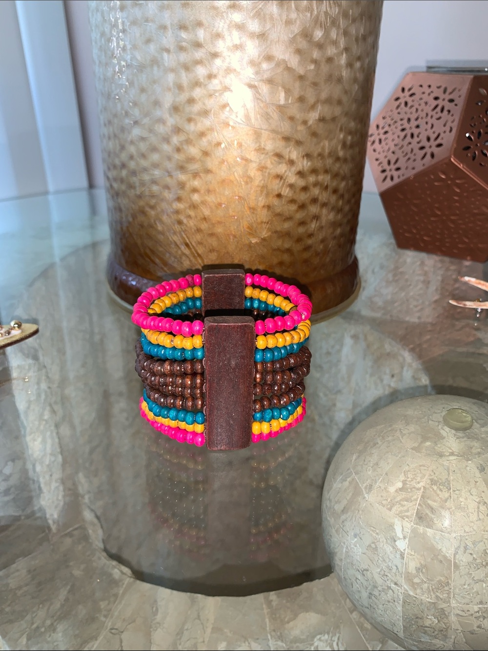 Beaded Multi-Color Stretch Bracelet - Picture 2 of 3